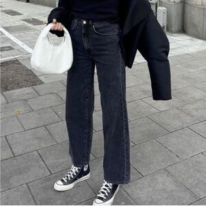 Levi’s straight ankle black jeans